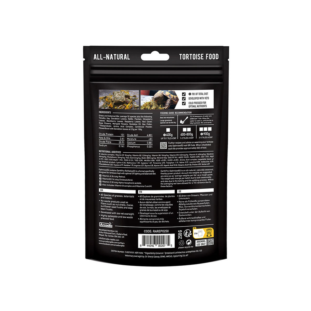 ARCADIA EARTHPRO OPTIMISED52 TORTOISE FOOD - skjaldböku matur