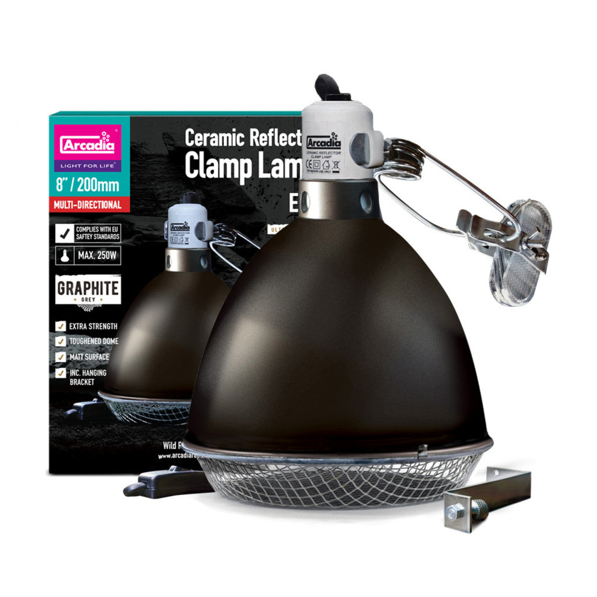 ARCADIA REFLECTOR CLAMP LAMP WITH CERAMIC HOLDER (E27) - Skermur fyrir ljós eða hitaperur
