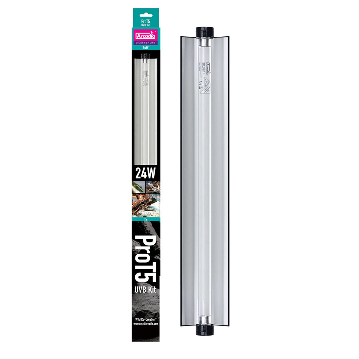 ARCADIA PRO T5 UVB KIT, 24 WATT / 39 WATT - Flúrljós og pera - eyðimerkurbirta