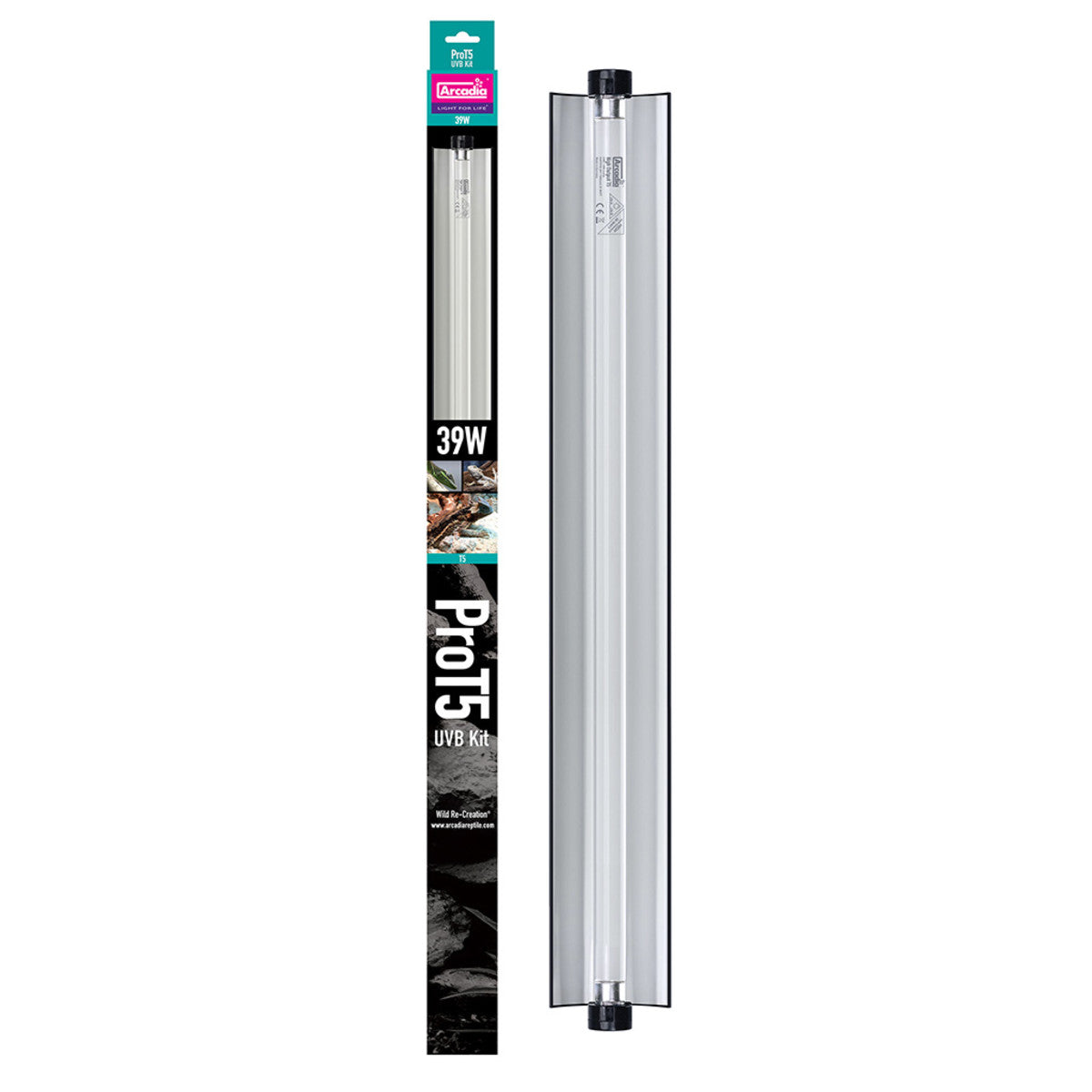 ARCADIA PRO T5 UVB KIT, 24 WATT / 39 WATT - Flúrljós og pera - eyðimerkurbirta